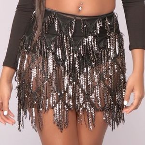 Shimmy and Shake Sequin Black Skirt